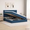 Storage Bed with Mattress Blue 180 X 200 Cm Fabric