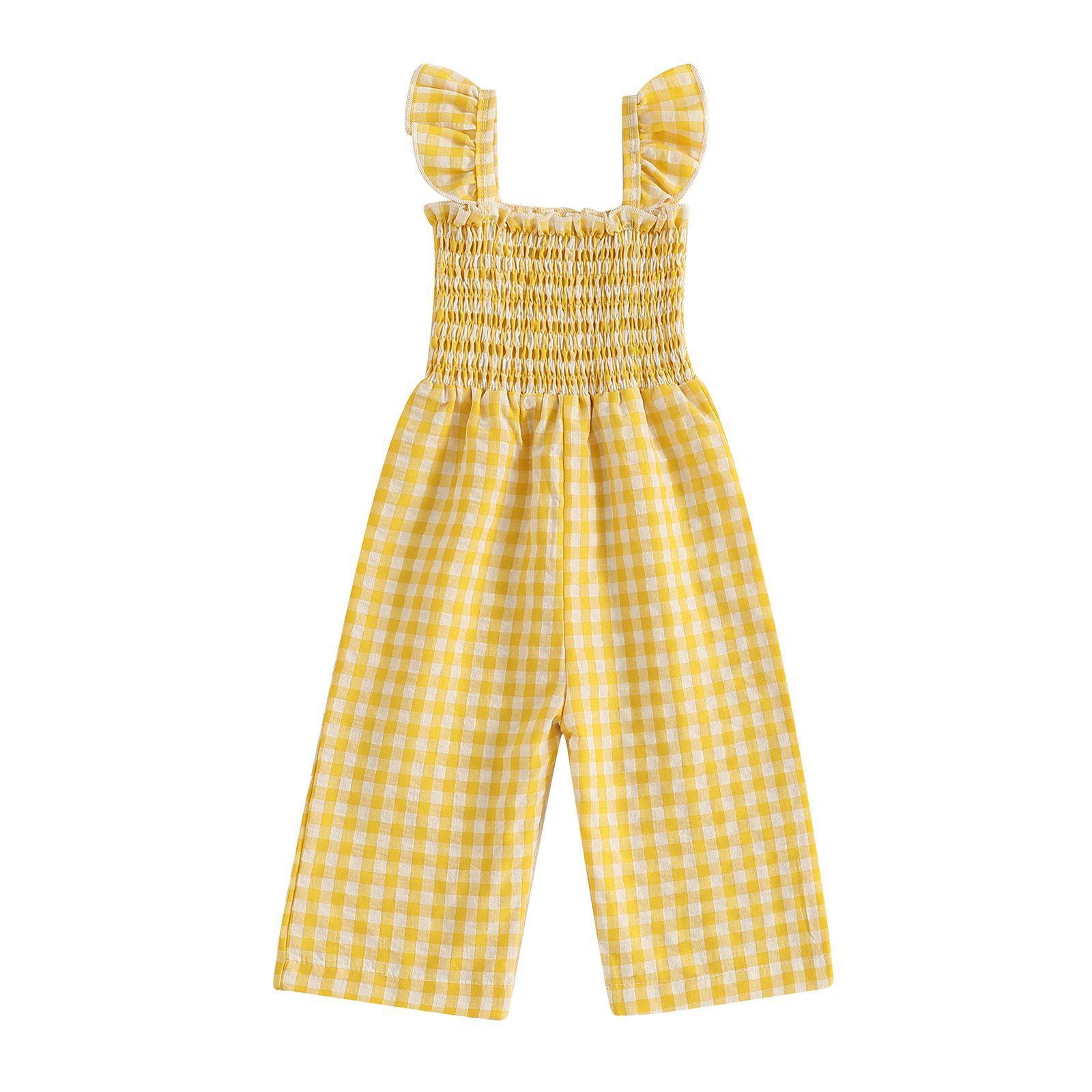 

Kids Girl Overalls Clothes Infant Baby Kids Girl Sleeveless Plaid Print Romper Jumpsuit Playsuit Sunsuit Outfits Clothes 120