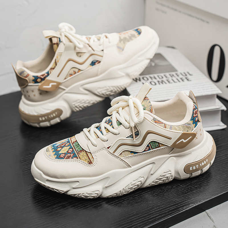 Fashion Round Foot Flat-heeled Men's Yellow Sneakers Vulcanize Summer Shoes For Men Casual Boots For Men Sport Collection