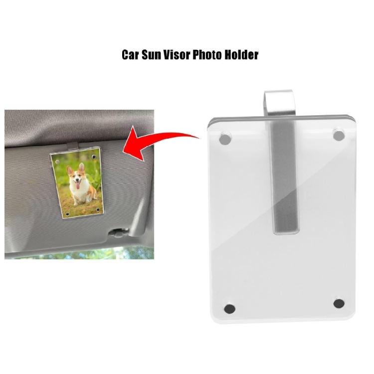 Detachable Car Visors Photo Organizer With Strong Magnets No Residues Installation Shatterproof Acrylic For 2x4 Pictures