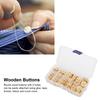 100Pcs Wooden Buttons Unique Design Natural   Sturdy Safe Convenient Round Wood Button