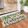 1Pcs Anti Fatigue Kitchen Rugs,   Fresh Flower Print Waterproof Non-Slip Thick Cushioned Kitchen Mat Heavy Duty Comfort Standing Mat for Kitchen