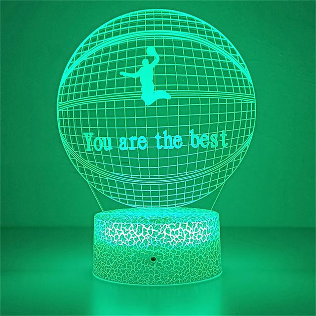 1pc Basketball Hoop 3D Night Light, 3D Optical Illusion Lamp With Touch 7-Color Changing Sport Game Ambient Light For Bedroom