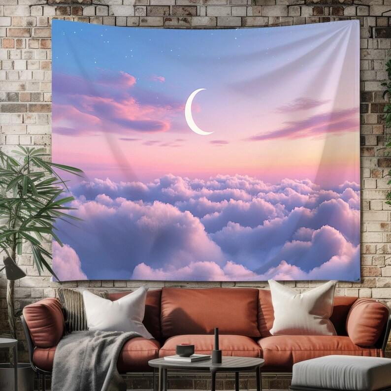 Pastel Cloud Moon tapestry 75x100