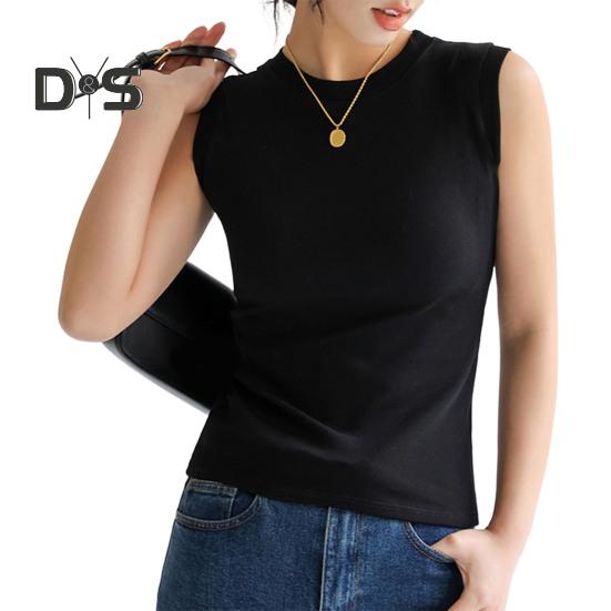 Women's Tank Top Sleeveless Cotton High Neck Crop Top Ribbed Slim Fit Basic Shirt Spring Summer Casual Outfit