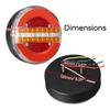 2 Pcs Trailer Van Truck LED Tail Light Flowing Turn Signal Lamp Brake Stop Light
