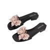 Yuzhihao Summer Women's Rhinestone Butterfly Flat Sandals - Indoor/Outdoor Wear