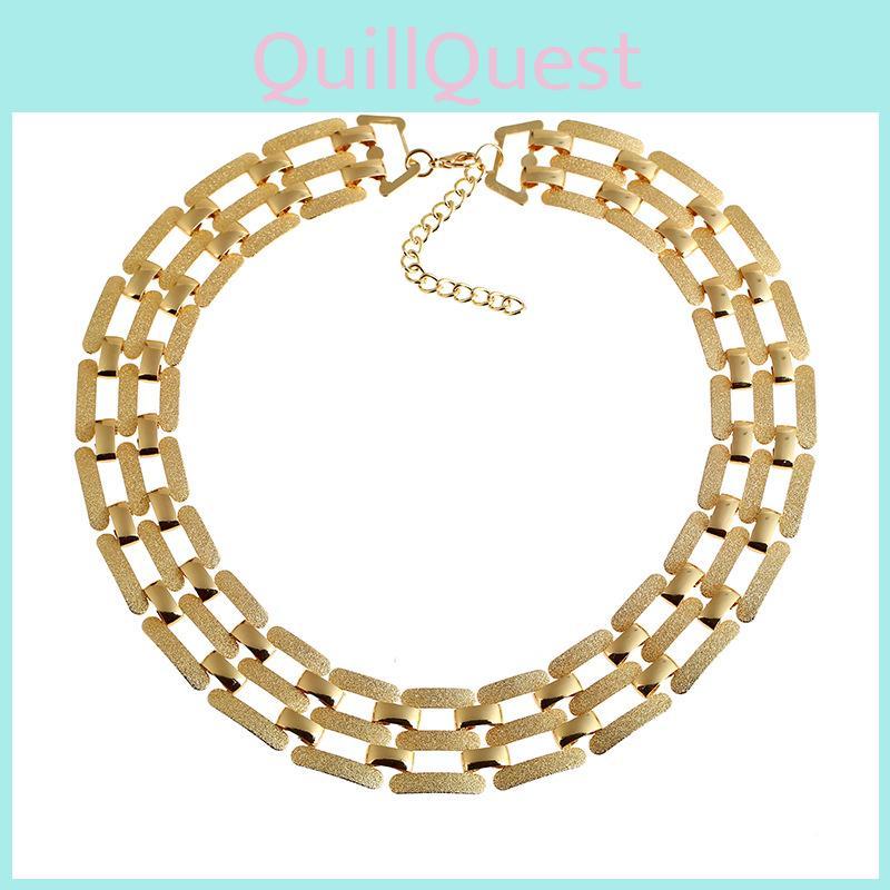 Fashion Metal Geometric Choker Necklace With Matte Finish For Gift And Travel Souvenir