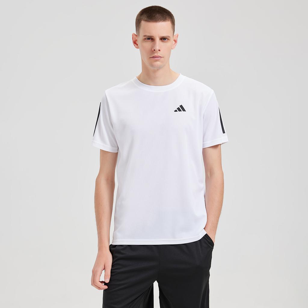 Adidas Classic Three Stripes American Retro Sports Casual Breathable Quick-Dry Short Sleeve T-Shirt Men Tops White BXWTTS01-WB