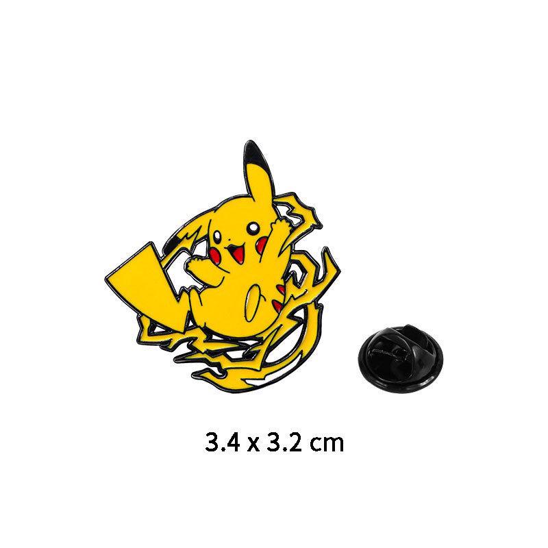 Cute Pikachu Metal Brooch - Japanese Anime Cartoon Badge for Pencil Cases and Bags