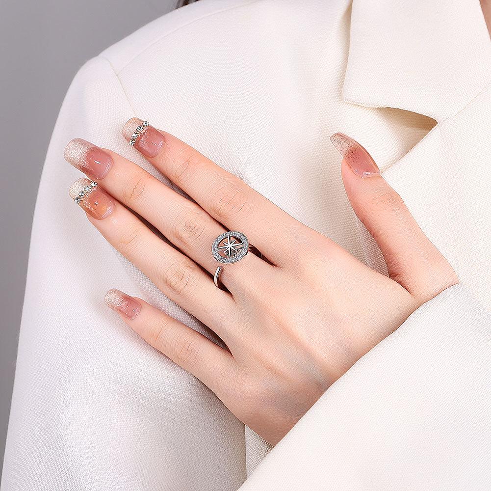Women's Adjustable Sunflower Ring Rotating Mori Style Simple High-end Sense Personalized Finger Jewelry