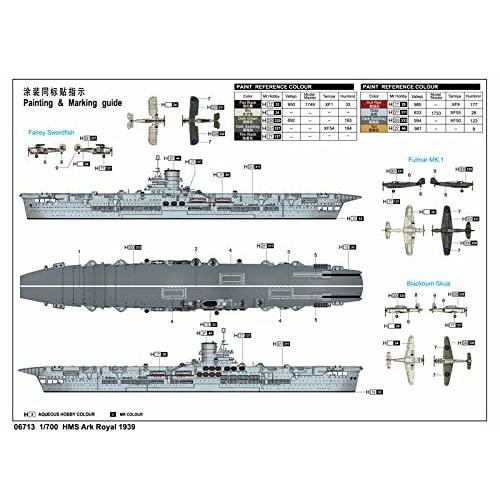 Trumpeter 1/700 Royal Navy Aircraft Carrier HMS Ark Royal 1939 Plastic Model Kit 06713