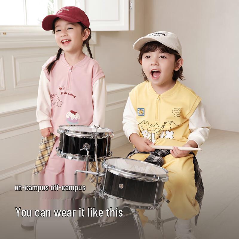 Balabala Kids' Long-Sleeve Faux Two-Piece Set