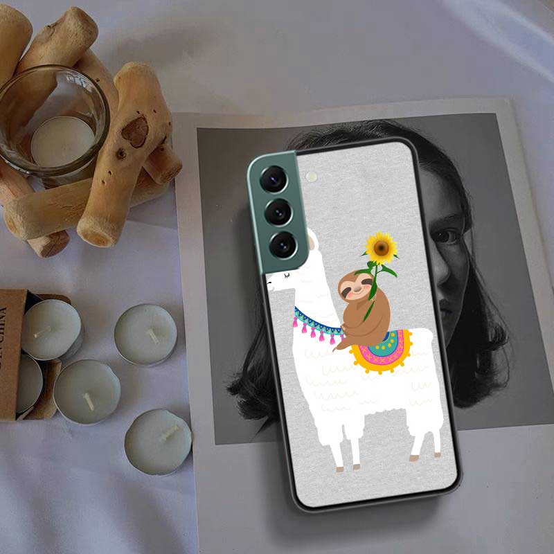 Cute Cartoon Llama Phone Case For Samsung Galaxy A12 A22 A32 A42 A52 A72 A54 A34 A24 A14 A73 A53 A33 A23 A13 5G F52 F62 Cover Sh