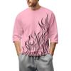 Men'S Round Neck Three-Quarters Sleeve Top Casual Fashion T-Shirt