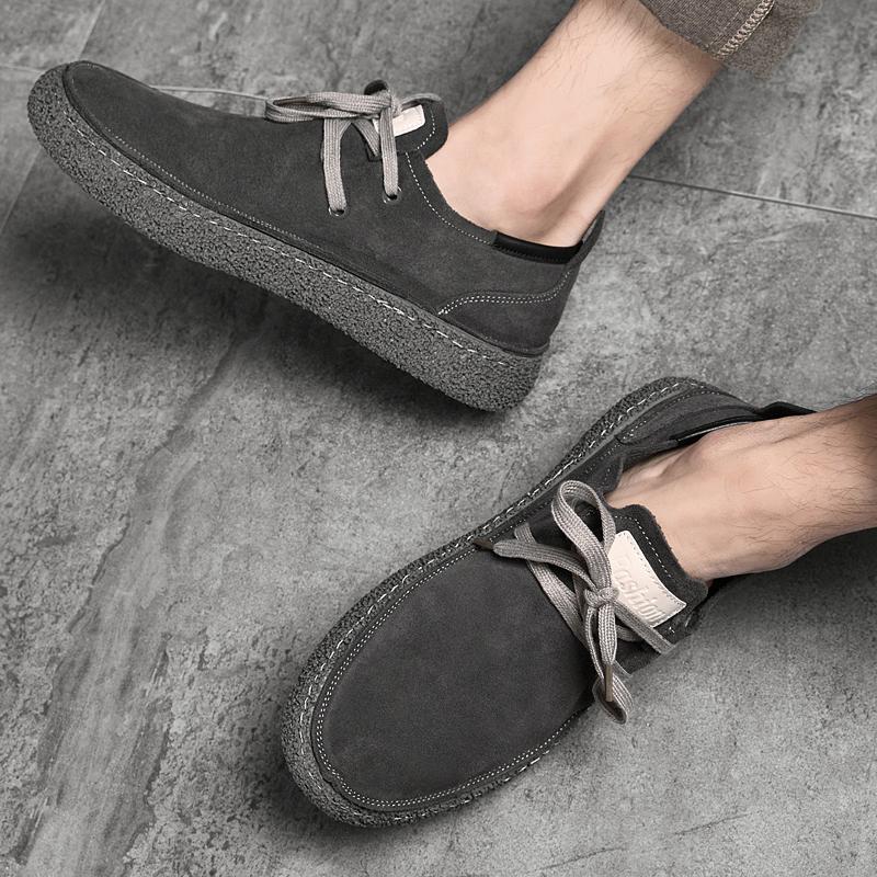 Fashion Summer New High-grade Suede Hand Sewn Fashionable All-match Casual Lace Up Oxford Shoes Outdoor Soft Comfort Travel Moccasins