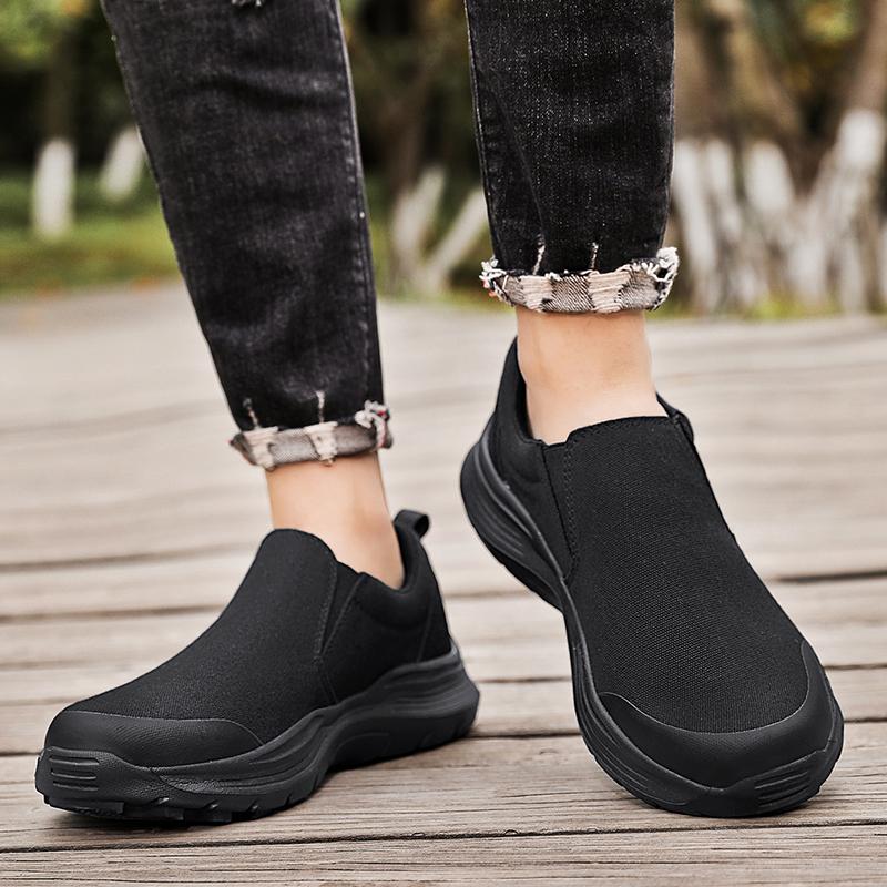 Men’s Outdoor Canvas Shoes Sneakers Driving Shoes Black Casual Plus Size  Slip On Wide Head Shoes for Farther