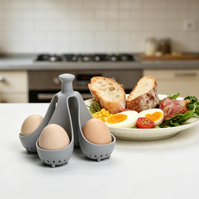 In-Stock Silicone Egg Cooker - Creative Kitchenware Steamed Egg Holder Gadget