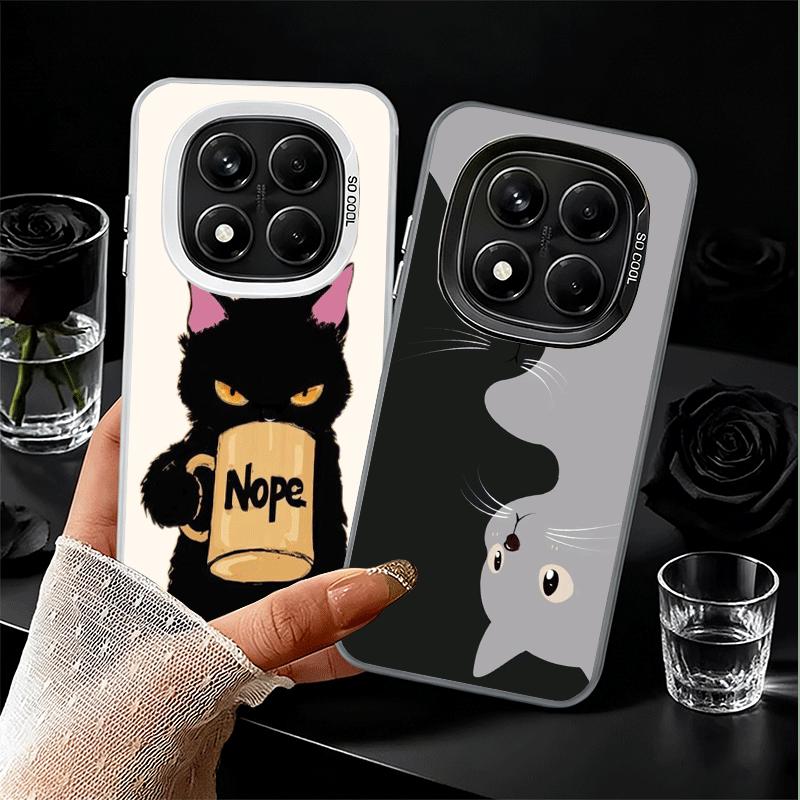 Schwarze Katze Cartoon Niedlich Weiche Handyhülle für Samsung Galaxy S24 S25 FE S26 Edge S23 Ultra S22 Plus S21 + Stoßfeste Hülle Rückseite Sie