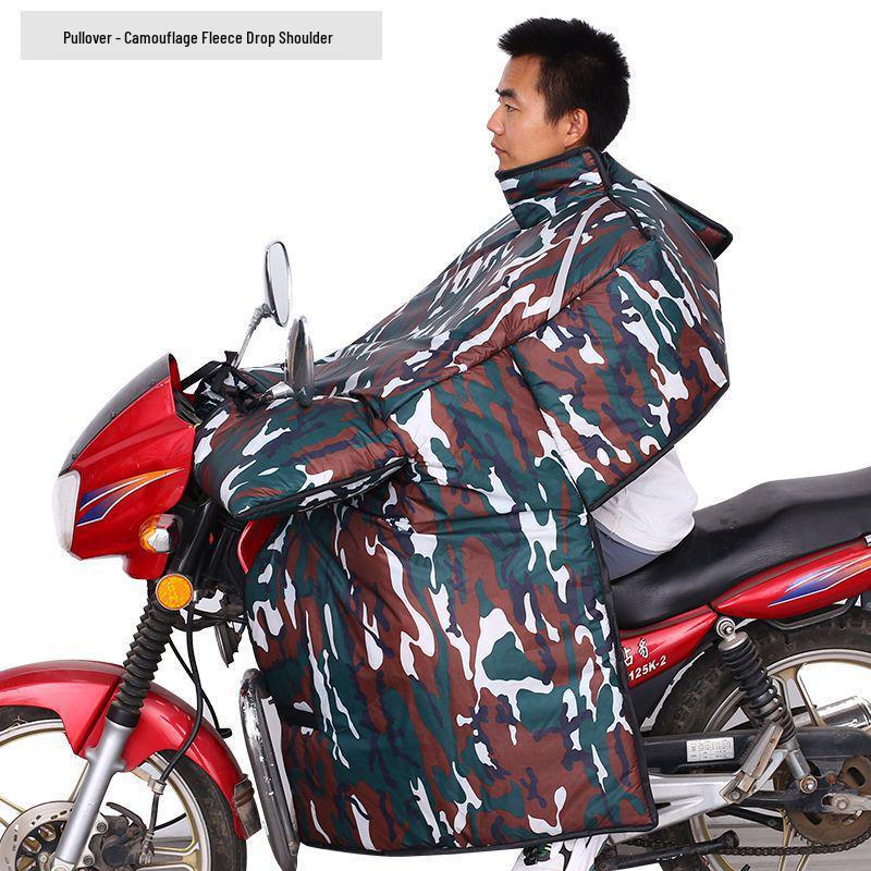 Motorcycle Windshield Plush Knee Pads & Windproof Quilt (Crotch Beam, Thickened, Waterproof, Warm)