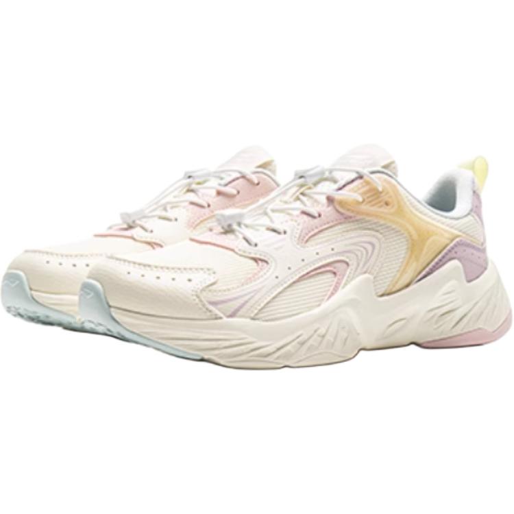 Li Ning Kids Sports Lifestyle Series Comfortable Versatile Durable Low-Top Casual Shoes Kids Casual Shoes Beige YKCV104-2