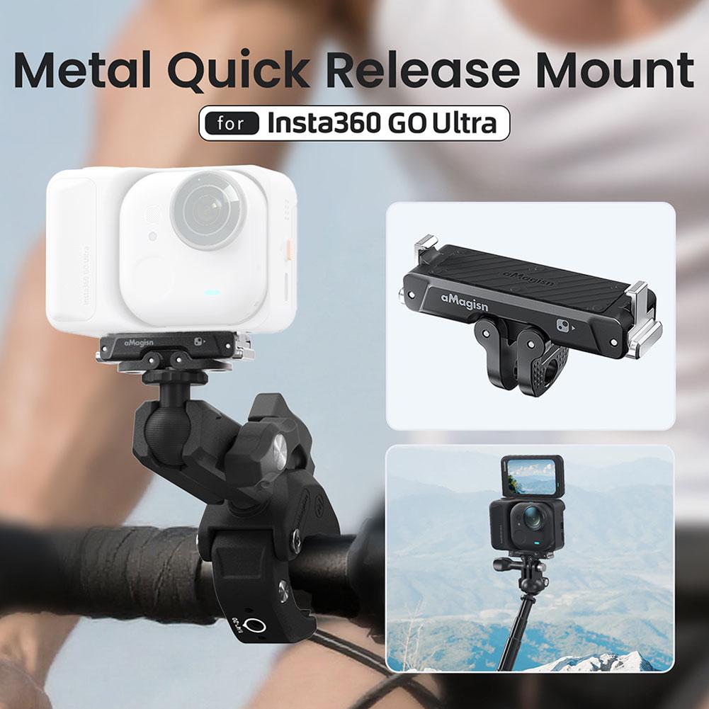 For Insta360 Go Ultra Quick Release Base Adapter Magnetic Metal Extension Mount Holder Bracket Sports Camera Accessories