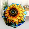 Color Retro SunflowerThemed Automatic Opening and Closing Umbrella 8 Ribs, Suitable for Leisure and Going Out, Outdoor Accessory, Gothic S