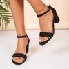 Fashion Women Sandals New Summer Fashion  Elegant High Heels Sandals Women Outdoor Casual Block Heel Shoes for Women Sandalias De Mujer