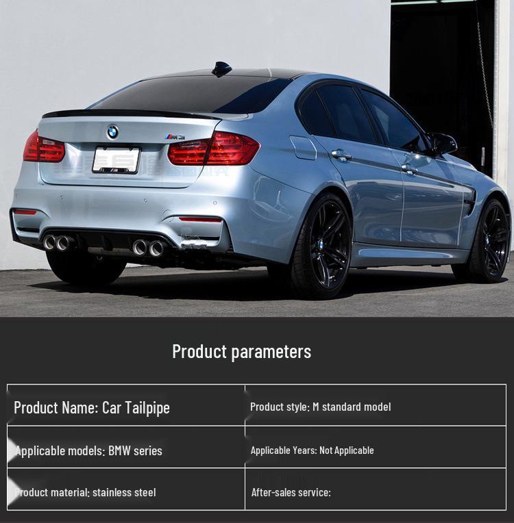 Stainless Steel Tailpipe Muffler for BMW 1, 3, 4 Series, X1, M2, M3, M4