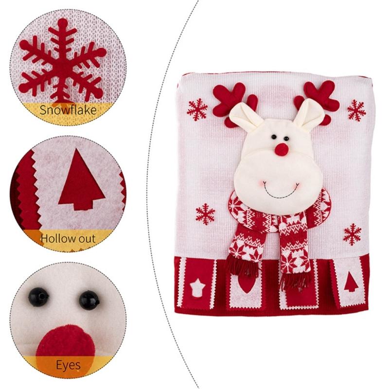 Christmas Themed Elastics Chair Cover Realistic Christmas Designs for Family Gatherings