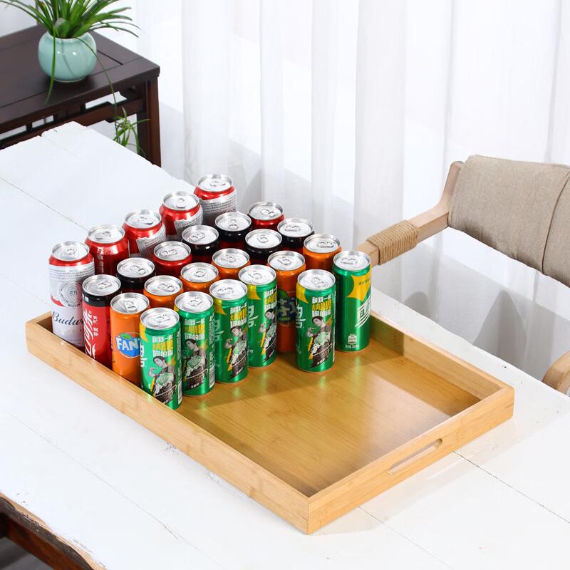 ZISIZ Large Reinforced Bamboo Serving Tray