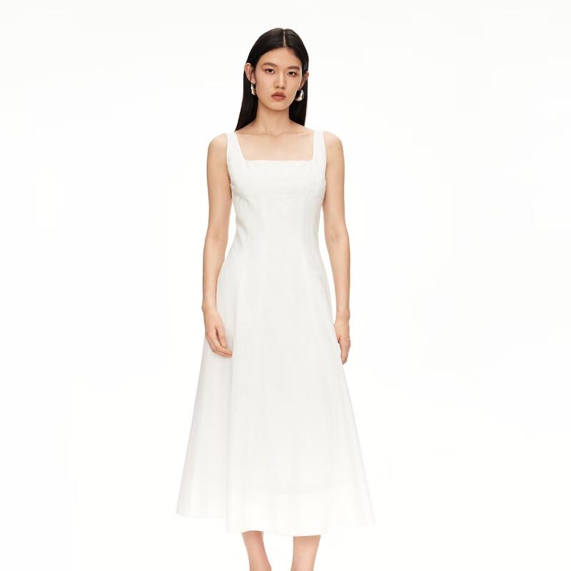 Veromoda 2025 Summer Cotton Blend Square Neck Maxi Dress