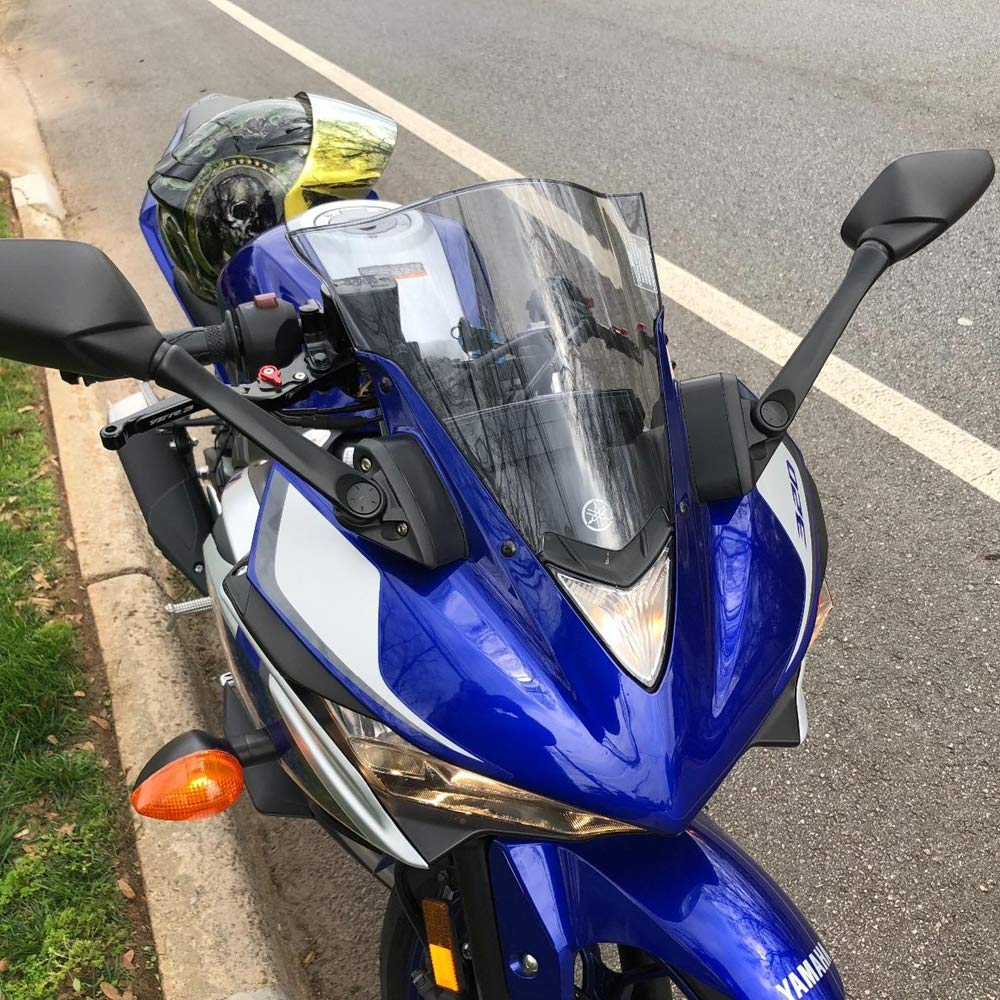 YCHOICEAUMO Mirror Riser Spacer Fits YZF-R25 YZF-R3 R15 Extension Offset Mirror Rearview Mirror Bracket 32mm Black