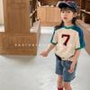 YBFSKID Summer Kids Baby Boys Short Sleeves Letter Star Children Boys T-shirt Loose Round Collar Toddler Boy Tees Little Boy Top