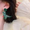 Silver Needle Dinosaur Christmas Hat Earrings - Cute, High-End, Versatile Design