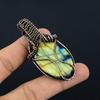 Tri Color Labradorite Pendant Gemstone Handmade Jewelry, 999 Copper Wire Wrapped Pendant, Gift For Wife Jewelry