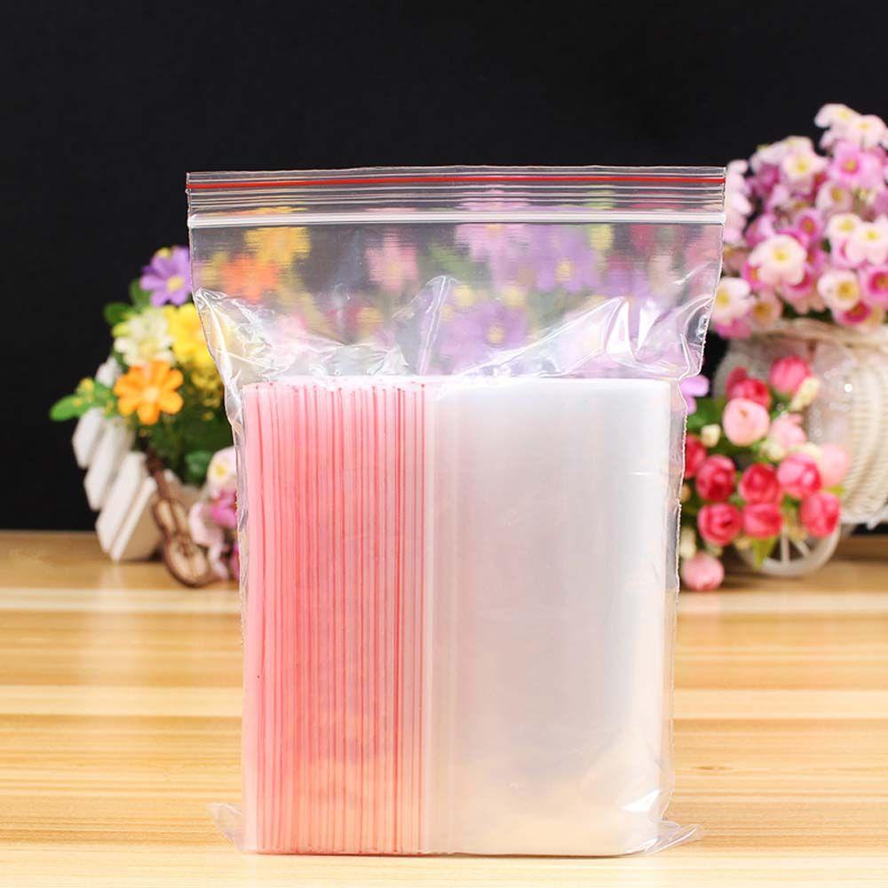 100Pcs Clear Moisture-proof Snacks Food Storage Plastic Bags Sealing Bag Kitchen