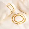 18K Gold Plated Bracelets for Women, Adjustable Layered Paperclip Chain Cuban Link Charm Bracelets,Waterproof Stackable Jewelry