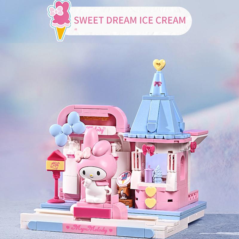 Sanrio Сборная игрушка Строительные блоки Хеллоу Китти Куроми Синнаморолл Моя Мелоди Модель Кирпичи Игрушка Украшение Детские Праздничные Подарки