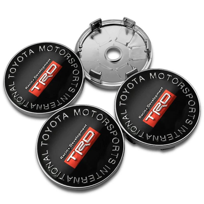 4Pcs 56mm 60mm Car Wheel Center Covers Tire Hub Caps Emblem Stickers For Toyota TRD GR SPORT Avensis Prius Rav4 Auris Yaris Aygo