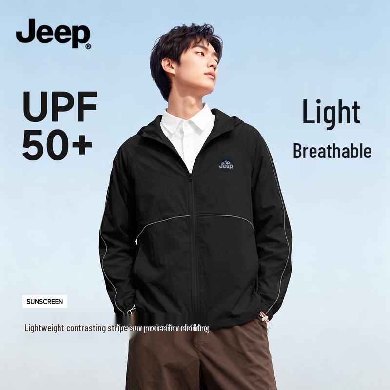 JEEP Men s Hooded Sun Protection Jacket M