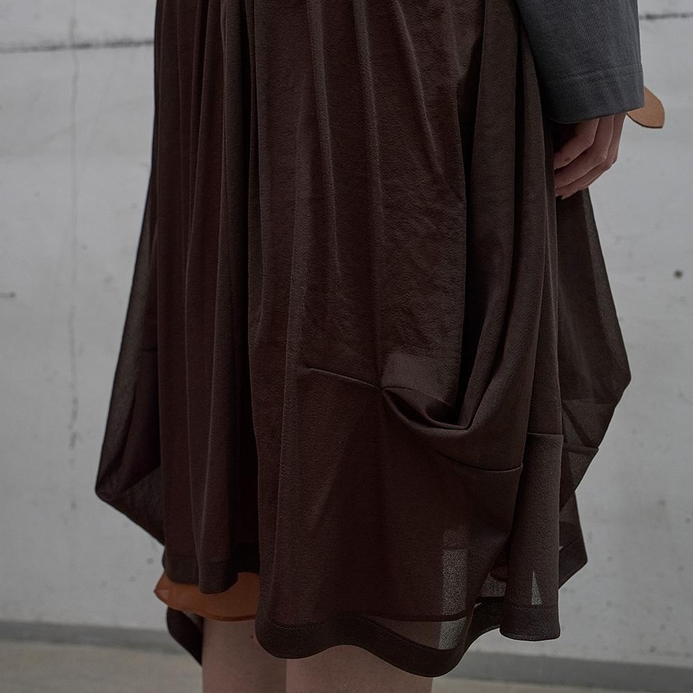 Lcdc Tm Double Layered Volume Skirt (Brown)
