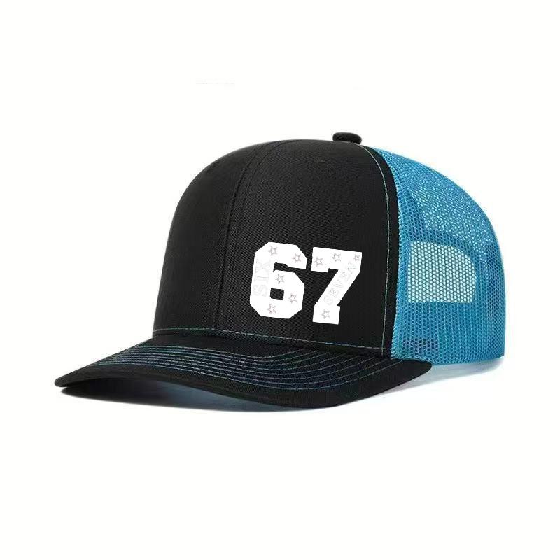 1PC Breathable Mesh Cap with 67 Star Fashion Logo, Perfect for Daily Travel Without Sweating