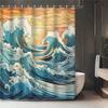 Ocean Wave Shower Curtain: Embrace the Dynamic Design, Soft Fabric, and Nautical Vibes for Your Inspiring Bathroom