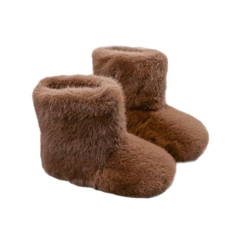 2025 Winter New Girls Fluffy Fluffy Fashion Children's Fluffy Shoes Boys Plush Boots Warm Short Boots Children's Shoes