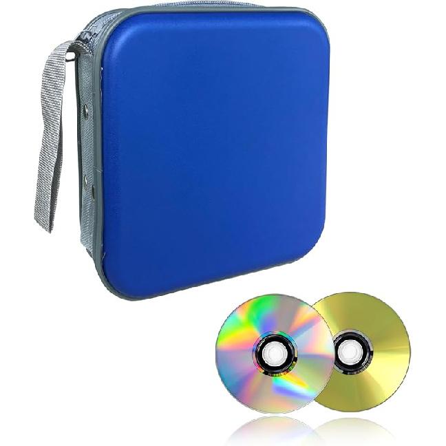 Augeny 48 Capacity CD Case, Portable DVD Hard Plastic Case Holder, Wallet Disc Storage Binder For Car, Home, Travel, Carrying Organizer, Universal