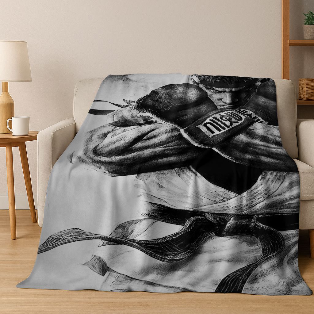 Retro Street Fighter 6 Characters Game Chun-Li Art Flannel Blanket,Cozy Soft Throw Blanket for Home Bedroom Bed Sofa Cover Kids