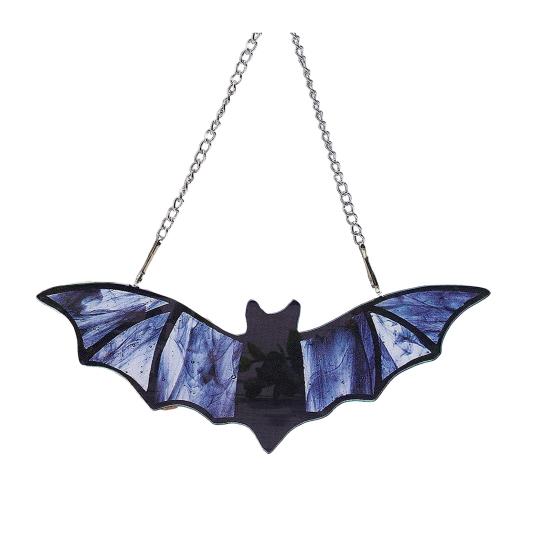 Atrapasueños de cristal colgante para Halloween, adorno de acrílico 2D con forma de murciélago, decoración gótica para espejo retrovisor de coche, para ventana del hogar, pared y coche