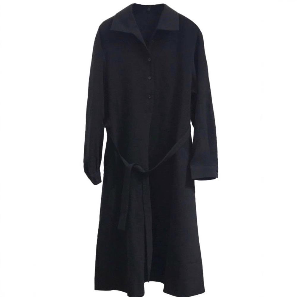 Hepburn French Retro Slimming Long Sleeve Black Dress for Women - Spring/Autumn