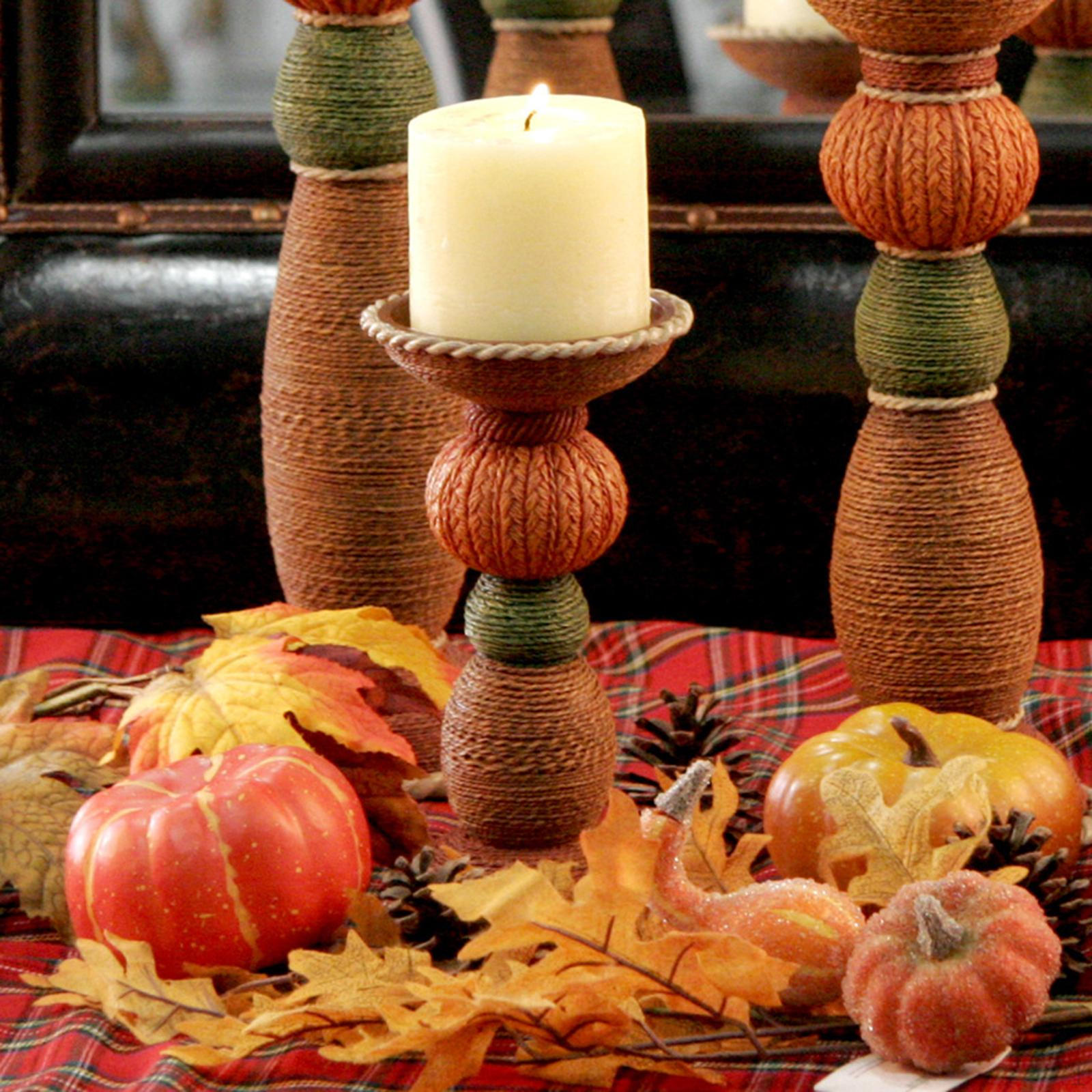 Pillar Candle Holder Elegant Design Retro Resin Candlestick for Dining 21cm
